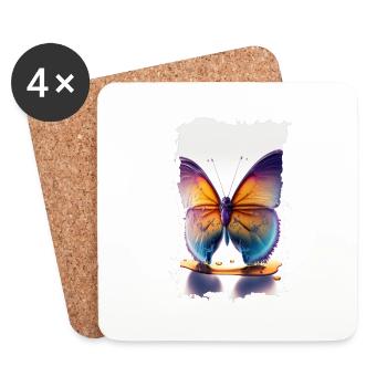 Papillon Fondant - Dessous de verre (lot de 4) - blanc - Devant