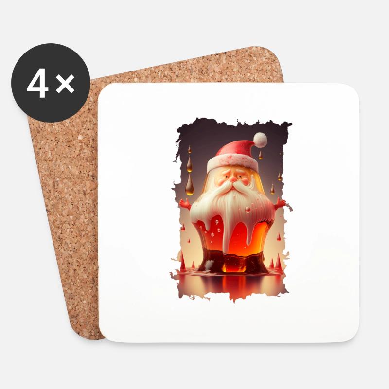 Weihnachtsmann-Gelee - Untersetzer (4er-Set) - Weiß