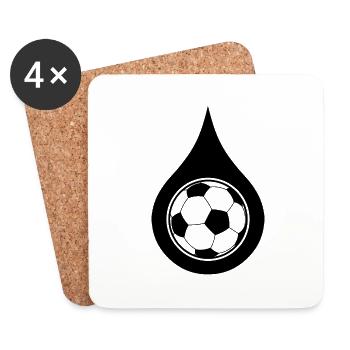 Fußball Soccer - Untersetzer (4er-Set) - Weiß - Vorne