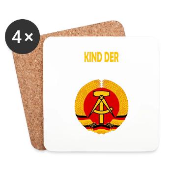 Kind der DDR - Ossi Ostdeutsch Ostdeutschland - Untersetzer (4er-Set) - Weiß - Vorne