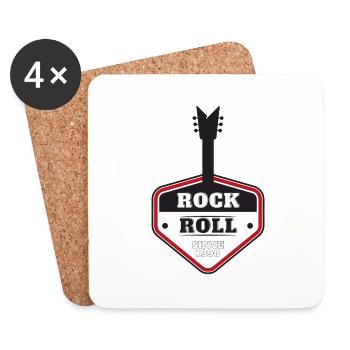 ROCK 'N' ROLL SINCE 1990 - Coasters (set of 4) - white - Front