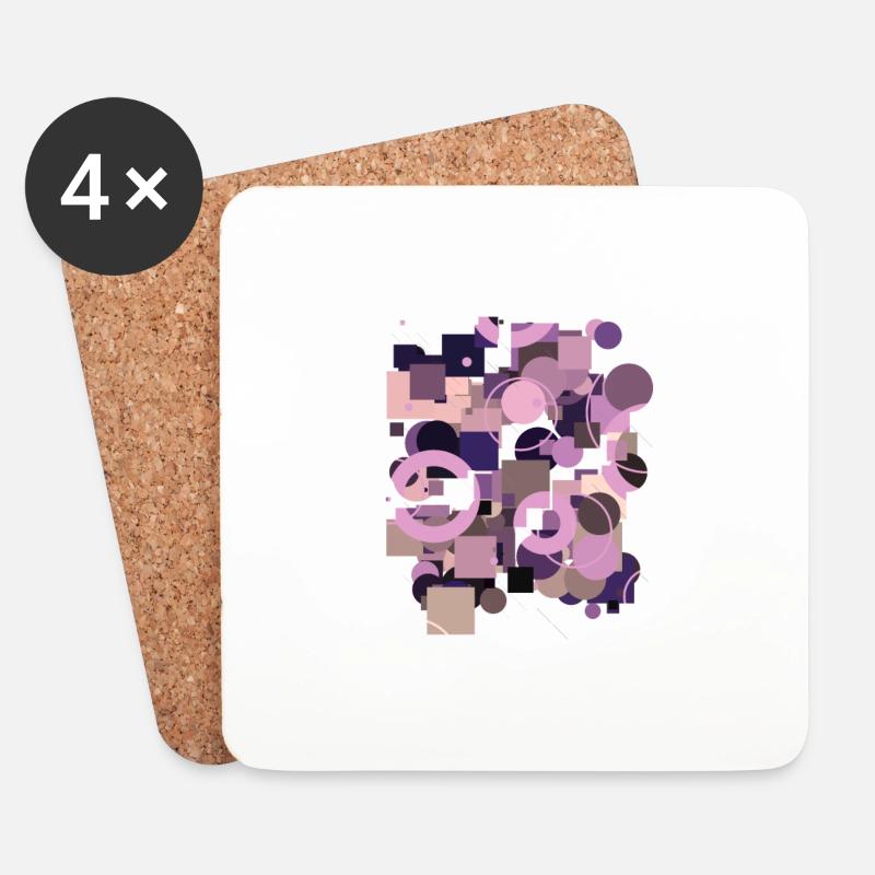 Abstrakte geometrische Formen - Untersetzer (4er-Set) - Weiß