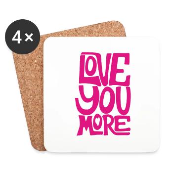 LIEBE DICH MEHR - Untersetzer (4er-Set) - Weiß - Vorne