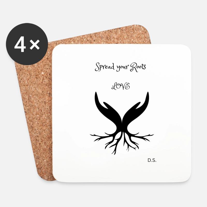 Spread your Roots - Untersetzer (4er-Set) - Weiß