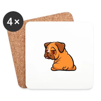 Garnix muss ich - Mops - Spruch - Untersetzer (4er-Set) - Weiß - Vorne
