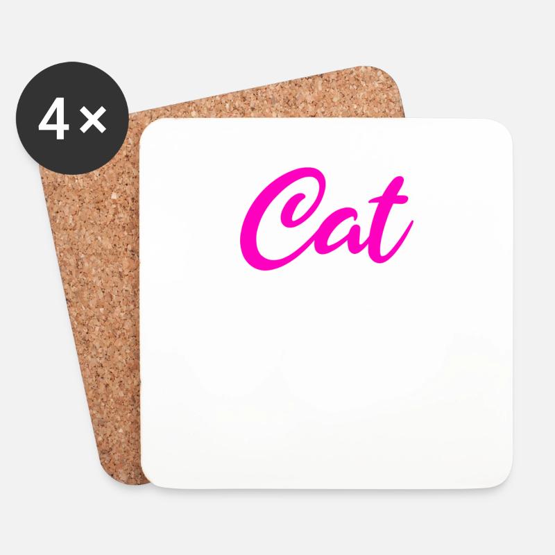 Cat Mom Geschenk white - Untersetzer (4er-Set) - Weiß