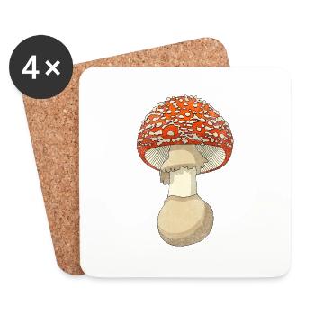 Pilz - Untersetzer (4er-Set) - Weiß - Vorne
