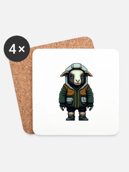 Wooligan a Hooligan Sheep - Coasters (set of 4) - white