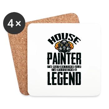 Peintre et vernisseur, le métier le meilleur et le plus ennuyeux - Dessous de verre (lot de 4) - blanc - Devant