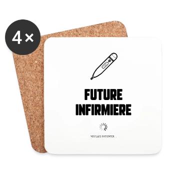 Futur infirmière - Dessous de verre (lot de 4) - blanc - Devant