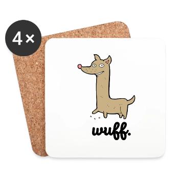 Cool dog | Funny gift idea | woof - Coasters (set of 4) - white - Front