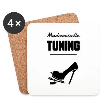 Mademoiselle tuning - Dessous de verre (lot de 4) - blanc - Devant