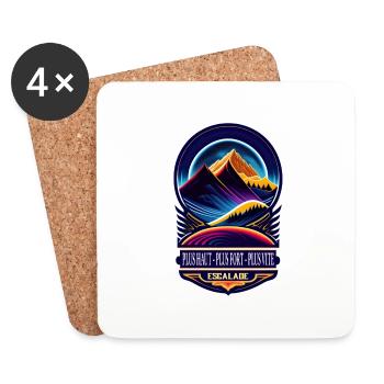 escalade - plus haut, plus vite, plus fort - Dessous de verre (lot de 4) - blanc - Devant