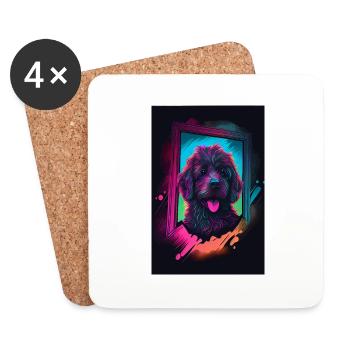 Rainbow Hund Phone Case Edition - Untersetzer (4er-Set) - Weiß - Vorne