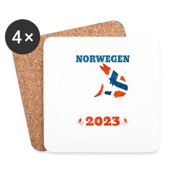 Norwegen Angeltour 2023 Angeln in Norwegen - Untersetzer (4er-Set) - Weiß - Vorne