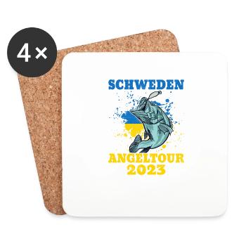 Schweden Angeltour 2023 Angeln in Schweden - Untersetzer (4er-Set) - Weiß - Vorne