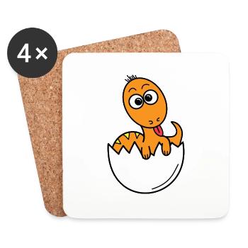 Dino Baby - Untersetzer (4er-Set) - Weiß - Vorne