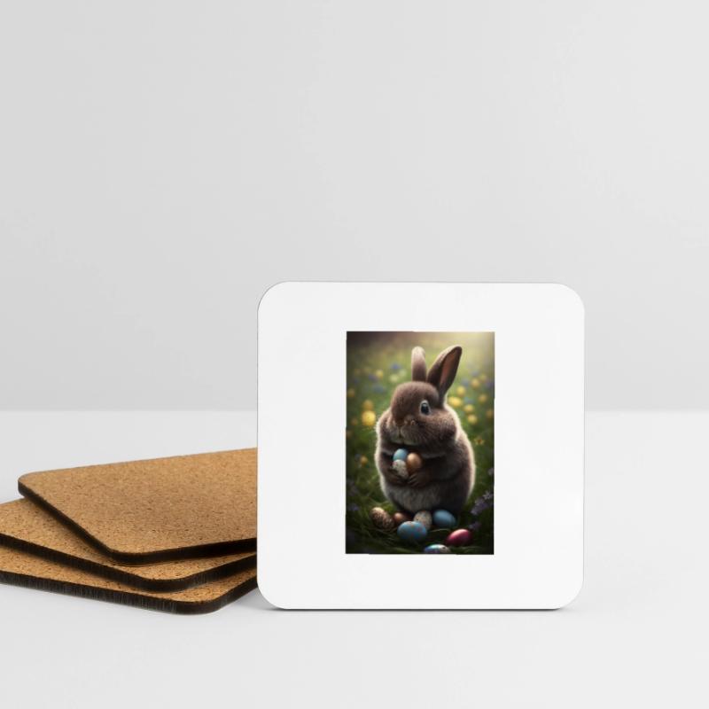 Easter Happy Easter Easter Eggs Chocolate Sweet Coasters (set of 4)