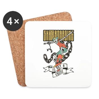 Skateboarding is not a crime - Coasters (set of 4) - white - Front