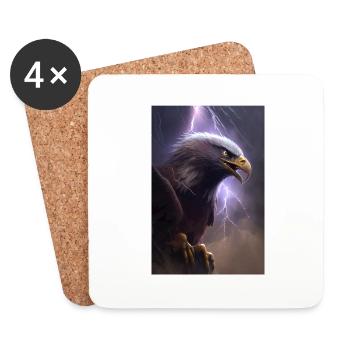 Eagle Lightning Cool Storm Animal Bird Epic - Coasters (set of 4) - white - Front