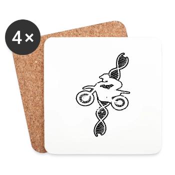 Moto Motocross Motocycliste Fan de moto - Dessous de verre (lot de 4) - blanc - Devant