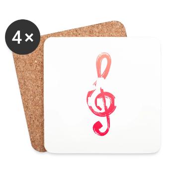 Klangkörper - Musik - Chor - Orchester - Dirigent - Untersetzer (4er-Set) - Weiß - Vorne