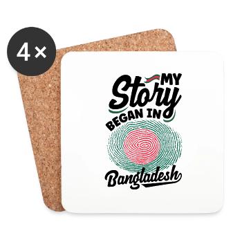 Bangladeshi Bangladesh Bangladeshi Flag Quote - Coasters (set of 4) - white - Front