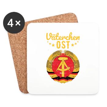 Väterchen Ost DDR Ossi Geschenkidee - Untersetzer (4er-Set) - Weiß - Vorne