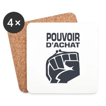 pouvoir d'achat - Dessous de verre (lot de 4) - blanc - Devant