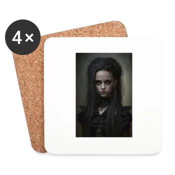Gothique Mädchen Goth Fille - Dessous de verre (lot de 4) - blanc - Devant