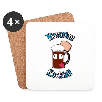 Bavarian Cocktail / Goaßmaß V2 - Untersetzer (4er-Set) - Weiß - Vorne