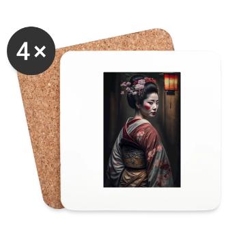 Geisha Japanisch Kimono Traditionell Japan Lover - Untersetzer (4er-Set) - Weiß - Vorne