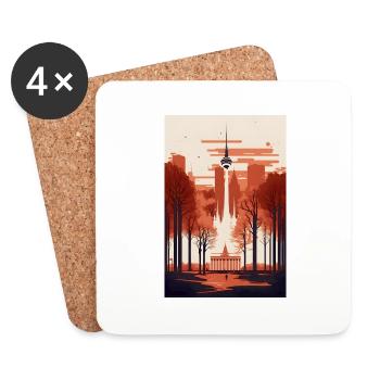 Berlin Capital Berlin Home Gift - Dessous de verre (lot de 4) - blanc - Devant