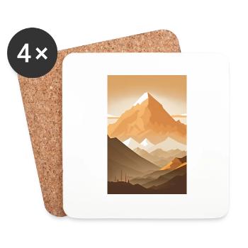 Randonnée en montagne en plein air cadeau nature - Dessous de verre (lot de 4) - blanc - Devant