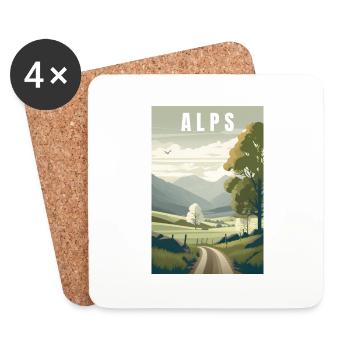Cadeau minimaliste Alpine Nature - Dessous de verre (lot de 4) - blanc - Devant