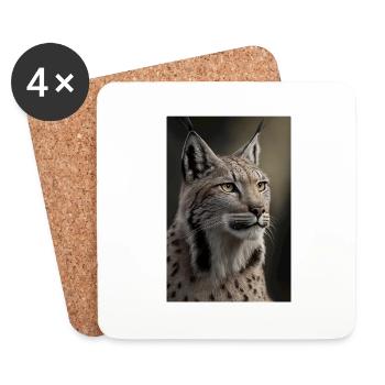 Lynx Wildcat - Dessous de verre (lot de 4) - blanc - Devant