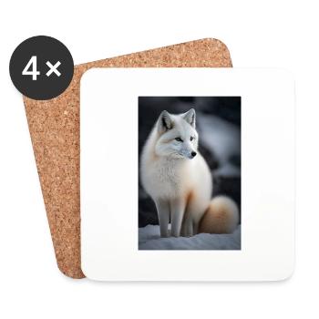 Arctic fox - Coasters (set of 4) - white - Front
