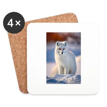 Polar fox - Coasters (set of 4) - white - Front