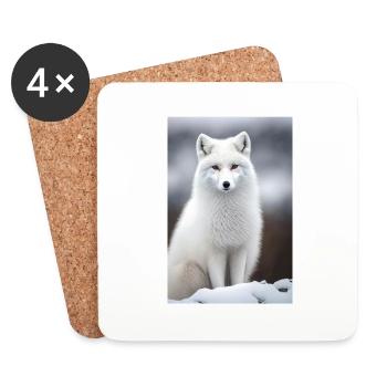 Polar fox - Coasters (set of 4) - white - Front