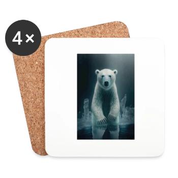 polar bear - Coasters (set of 4) - white - Front