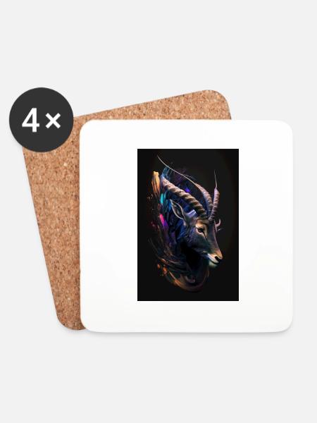 Neon Capricorn - Coasters (set of 4) - white