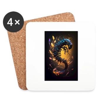 neon scorpion2 - Untersetzer (4er-Set) - Weiß - Vorne