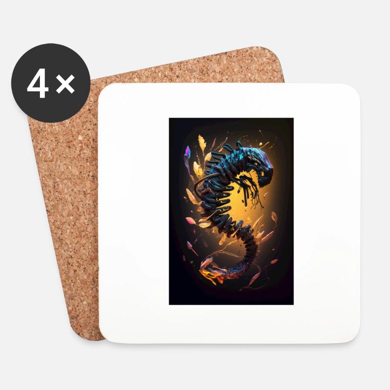 neon scorpion2 - Untersetzer (4er-Set) - Weiß