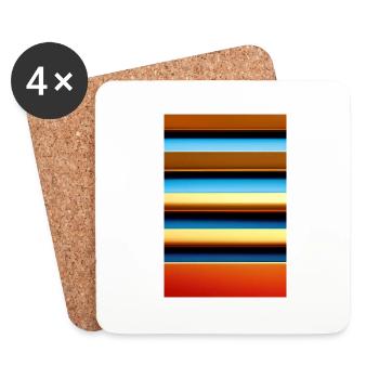 Colorful pattern, stripes - Coasters (set of 4) - white - Front