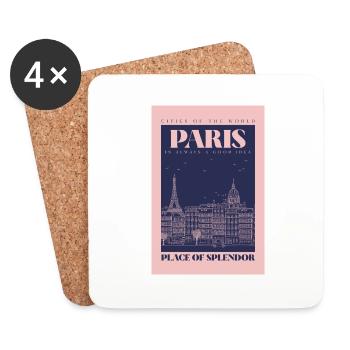 Paris - Untersetzer (4er-Set) - Weiß - Vorne