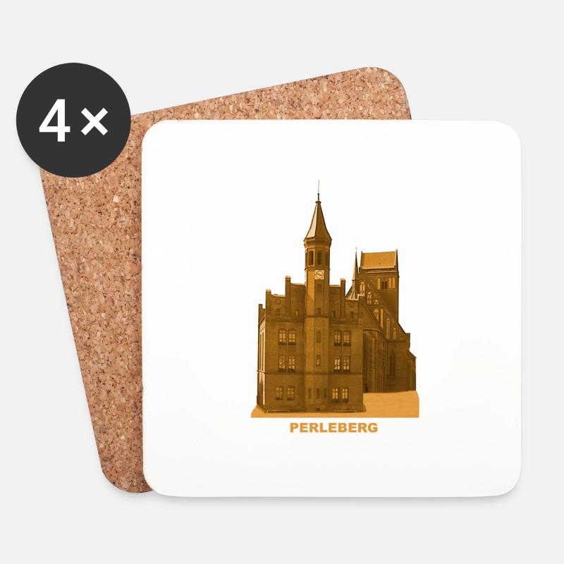 Perleberg Roland Rathaus Prignitz Brandenburg - Untersetzer (4er-Set) - Weiß