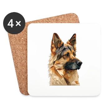 CHIEN DE BERGER - Dessous de verre (lot de 4) - blanc - Devant