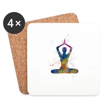 Yoga exercise - Coasters (set of 4) - white - Front