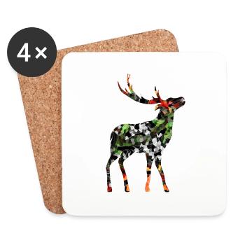 Deer - Coasters (set of 4) - white - Front