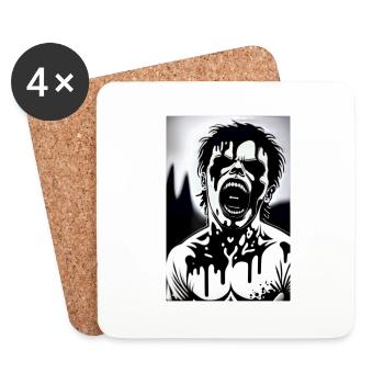 MELTING ZOMBIE MANGA 2 - Dessous de verre (lot de 4) - blanc - Devant